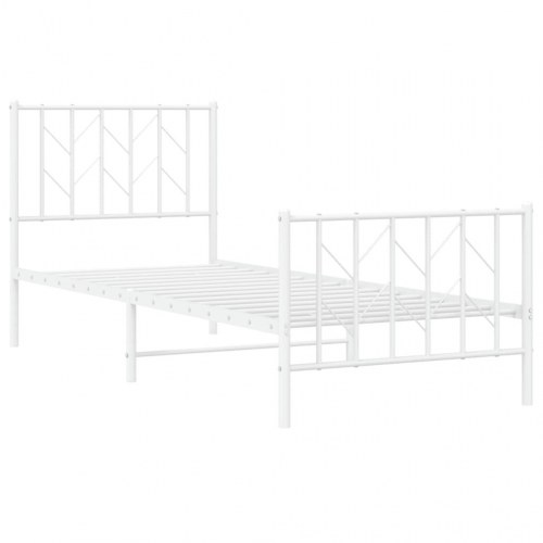 Sengeramme med sengegavl og fodgærde 80 x 200 cm - hvid