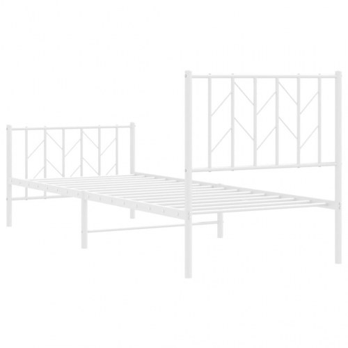 Sengeramme med sengegavl og fodgærde 80 x 200 cm - hvid