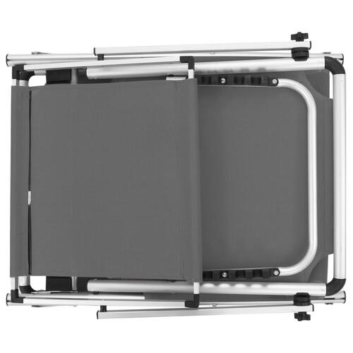 Foldbar liggestol med tag aluminium og textilene grå