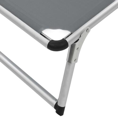 Foldbar liggestol med tag aluminium og textilene grå