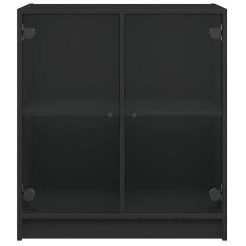 Skab med glaslåger 68x37x75,5 cm sort