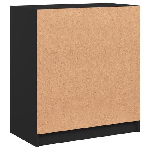 Skab med glaslåger 68x37x75,5 cm sort