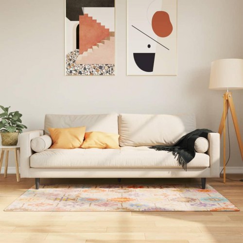 Vaskbart gulvtæppe 80×150 cm - flerfarvet, blødt fløjl