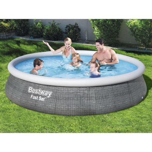 Bestway oppusteligt poolsæt med pumpe Fast Set 396x84 cm