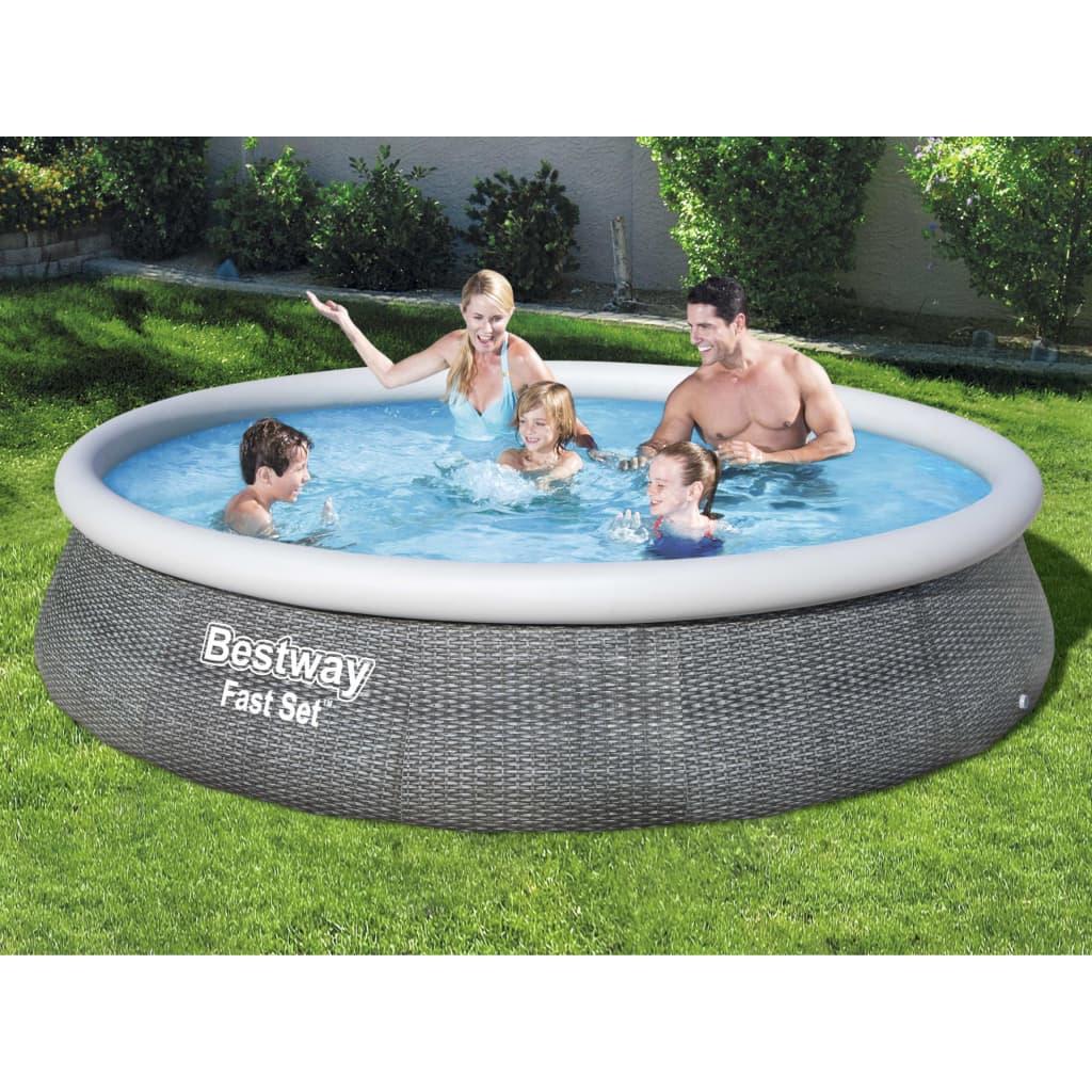 Bestway oppusteligt poolsæt med pumpe Fast Set 396x84 cm