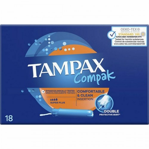 Tampax Compak Super Plus tamponer med applikator - 18 stk.