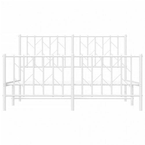 Sengeramme med sengegavl og fodgærde 140 x 190 cm - hvid