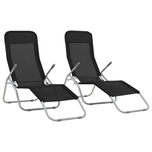 Foldbare liggestole 2 stk. textilene sort