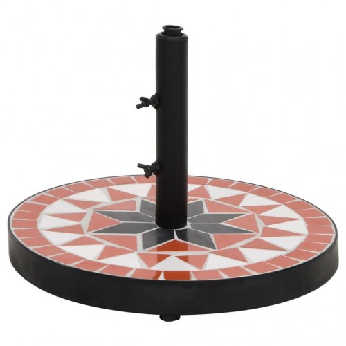 Parasolfod 12 kg rund terrakotta og hvid