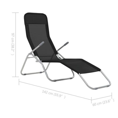 Foldbare liggestole 2 stk. textilene sort