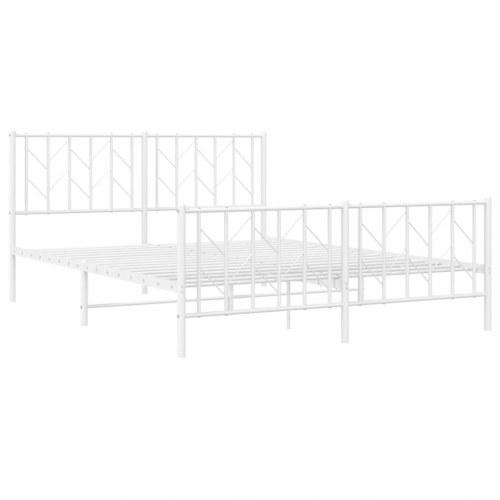 Sengeramme med sengegavl og fodgærde 150 x 200 cm - hvid