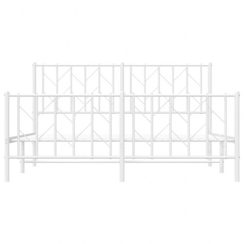 Sengeramme med sengegavl og fodgærde 150 x 200 cm - hvid