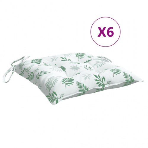 Stolehynder 6 stk. 50x50x7 cm oxfordstof bladmønster