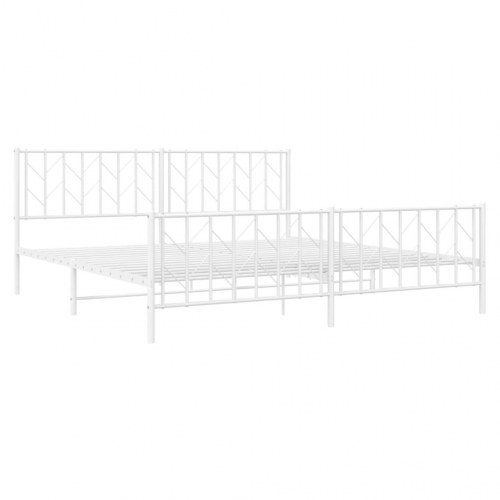 Sengeramme med sengegavl og fodgærde 193 x 203 cm - hvid