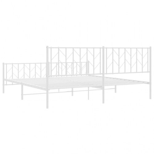 Sengeramme med sengegavl og fodgærde 193 x 203 cm - hvid