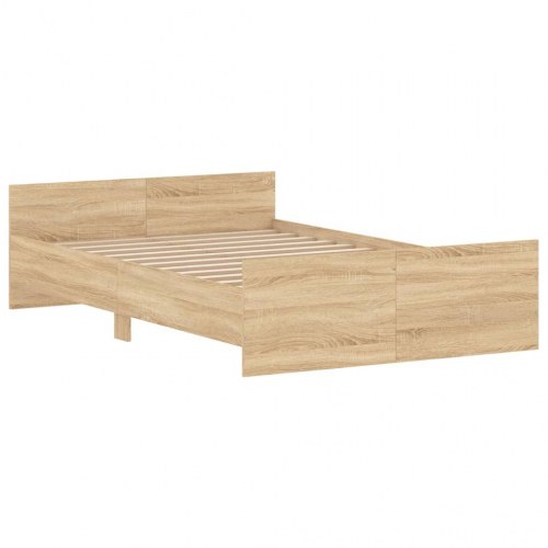 Sengeramme med gavl og fodgærde 120x190 cm - sonoma-eg