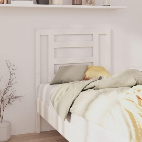Sengegavl 81×4×100 cm i massivt fyrretræ - hvid