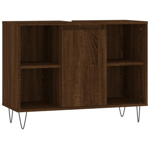 Badeværelsesskab 80 x 33 x 60 cm - brun egetræ