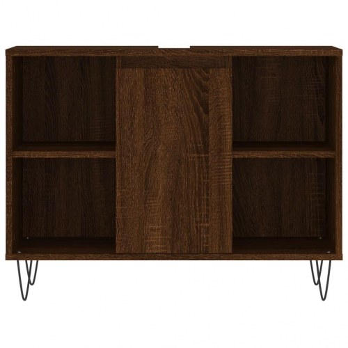 Badeværelsesskab 80 x 33 x 60 cm - brun egetræ