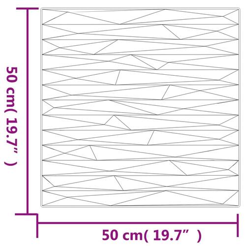 Vægpaneler 12 stk. 50x50 cm 3 m² XPS sten sort