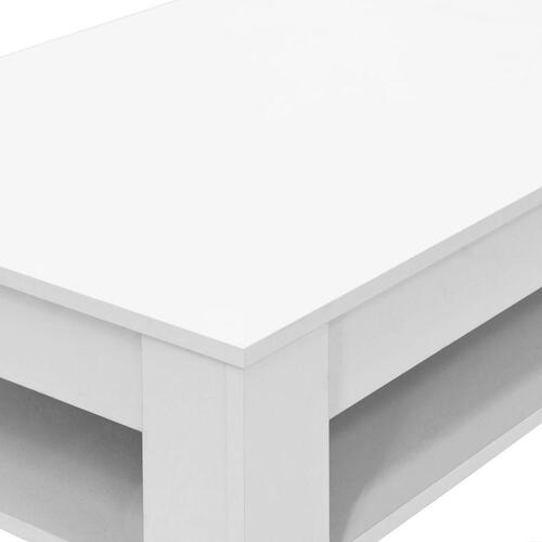 Sofabord spånplade 110 x 65 x 48 cm hvid