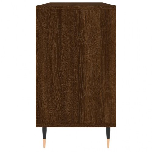 Badeværelsesskab 80x33x60 cm konstrueret træ brun egetræsfarve
