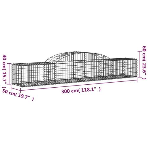 Buet gabionkurv 300x50x40/60 cm galvaniseret jern