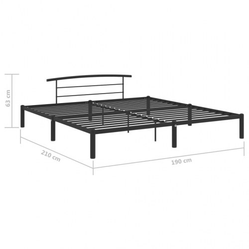 Sengestel i metal 180×200 cm - sort dobbeltseng