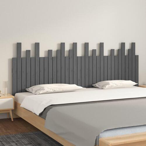 Sengegavl 204x3x80 cm massivt fyrretræ grå