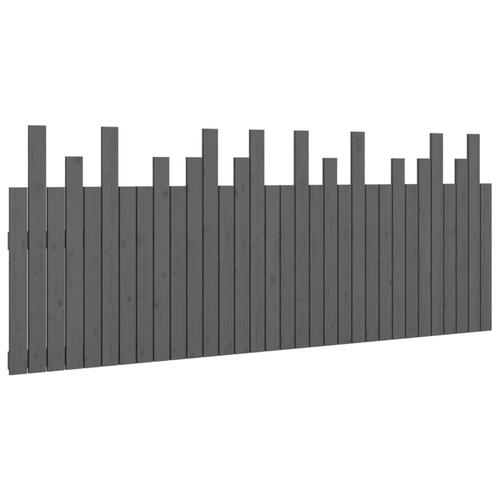 Sengegavl 204x3x80 cm massivt fyrretræ grå