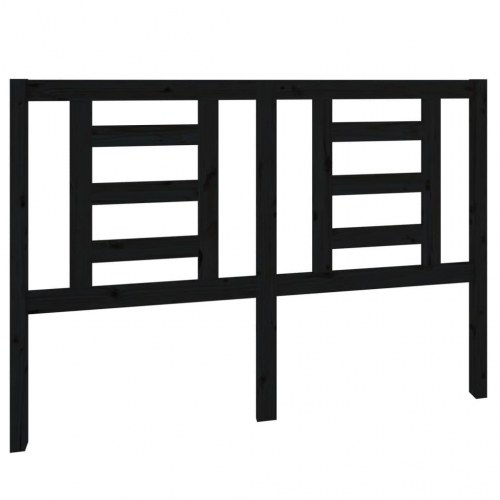Sengegærde 141x4x100 cm massivt fyrretræ sort
