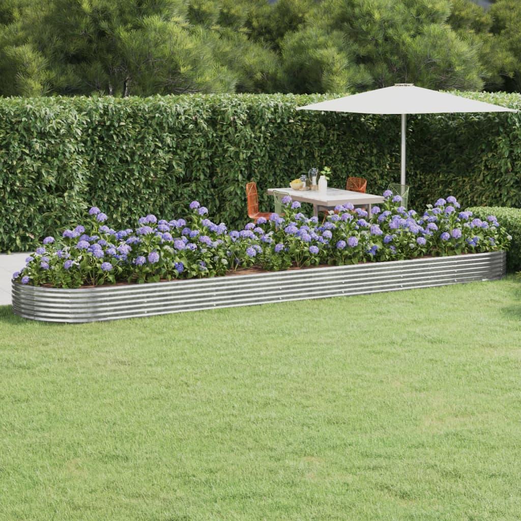 vidaXL plantekasse 600x140x36 cm galvaniseret stål sølvfarvet