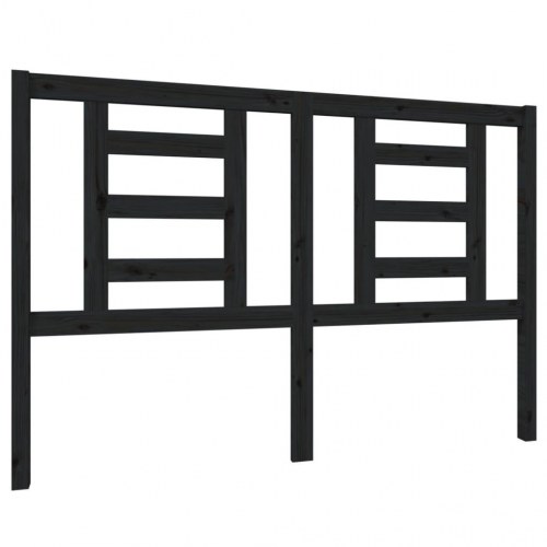 Sengegavl 146 × 4 × 100 cm i massivt fyrretræ - sort
