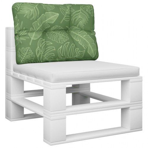 Pallehynde 50 × 40 × 12 cm i stof - grøn med bladmønster