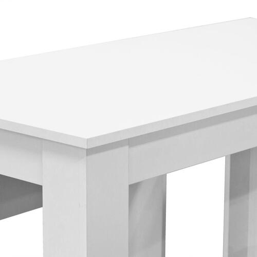 Spisebord og bænke 3 dele spånplade hvid