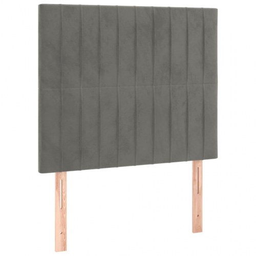 Sengegavl med LED-lys 90 x 5 x 118/128 cm - lysegrå