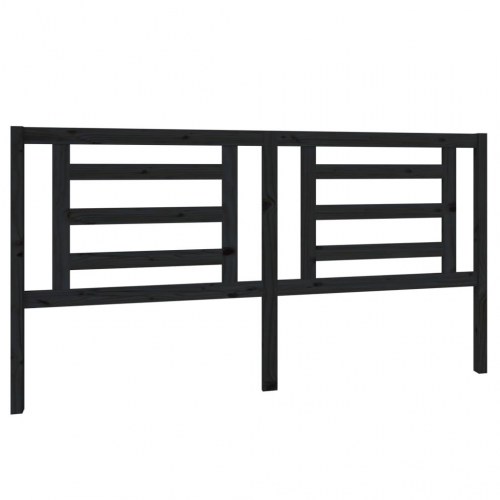 Sengegærde 186x4x100 cm massivt fyrretræ sort