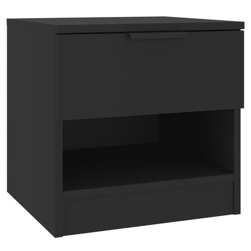 Sengebord konstrueret træ sort