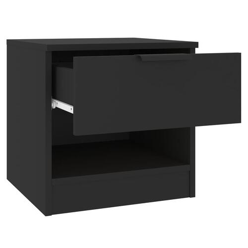 Sengebord konstrueret træ sort