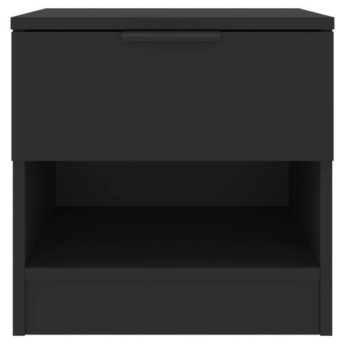 Sengebord konstrueret træ sort