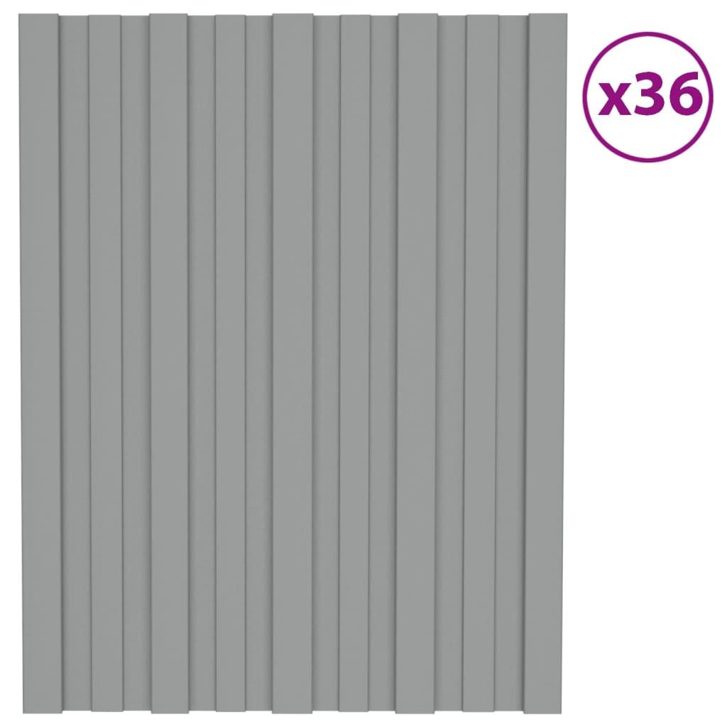 Tagplader 36 stk. 60x45 cm galvaniseret stål grå