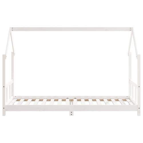 Sengeramme til juniorseng 90x200 cm massivt fyrretræ hvid