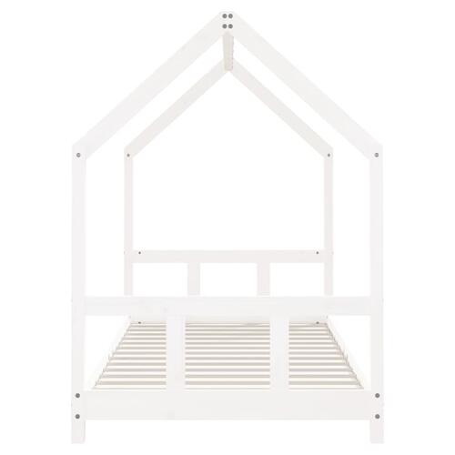 Sengeramme til juniorseng 90x200 cm massivt fyrretræ hvid