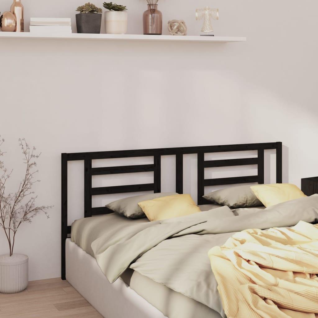 Sengegærde 81X4X100 Cm Massivt Fyrretræ - Sort / 206 x 100 cm