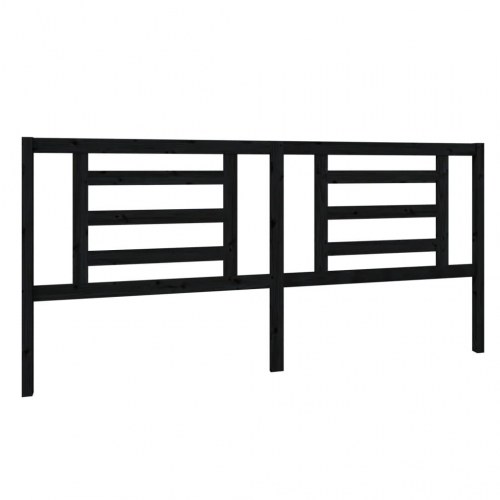 Sengegavl 206×4×100 cm i massivt fyrretræ - sort