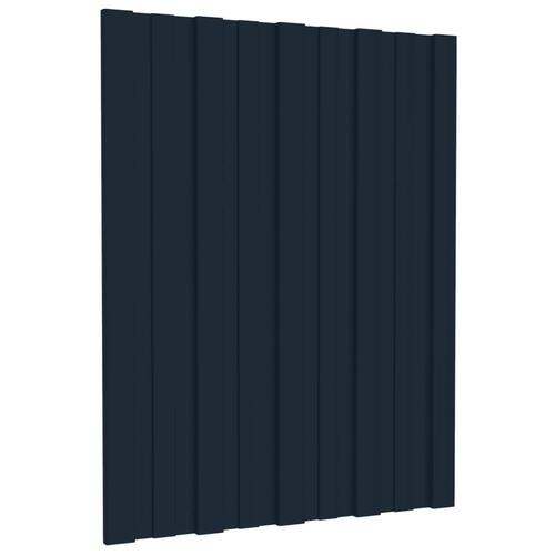 Tagplader 12 stk. 60x45 cm galvaniseret stål antracitgrå