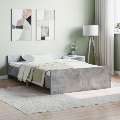 Sengeramme med gavl og fodgærde 120×190 cm - betongrå