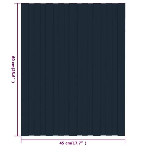 Tagplader 12 stk. 60x45 cm galvaniseret stål antracitgrå