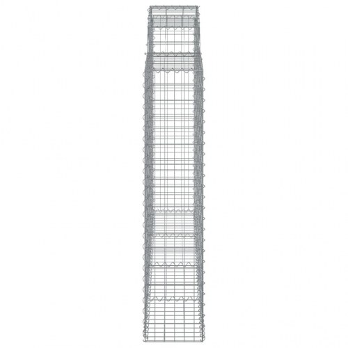 Buet gabionkurv 200×30×140/160 cm - galvaniseret jern