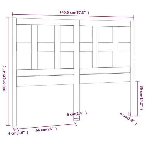 Sengegærde 145,5x4x100 cm massivt fyrretræ hvid